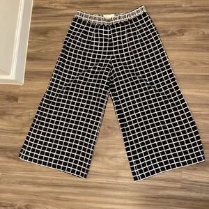 Elevenses from Anthropologie black/white wide leg‎ cropped pants